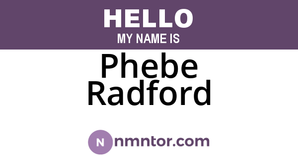 Phebe Radford