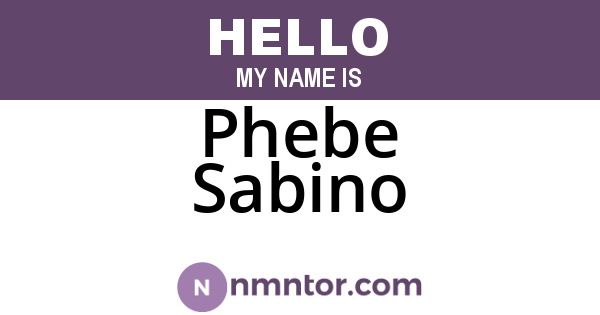 Phebe Sabino
