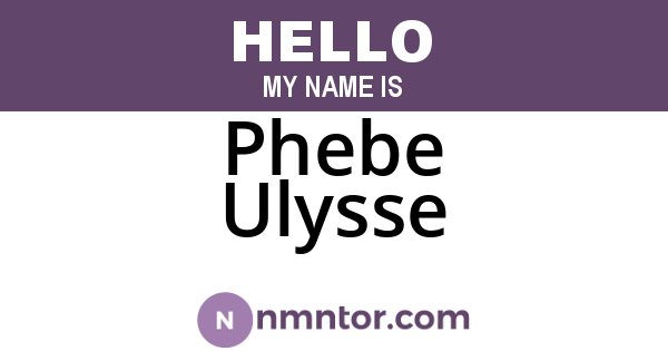 Phebe Ulysse