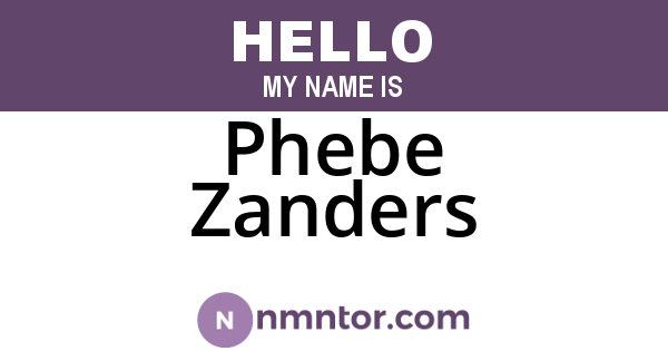 Phebe Zanders
