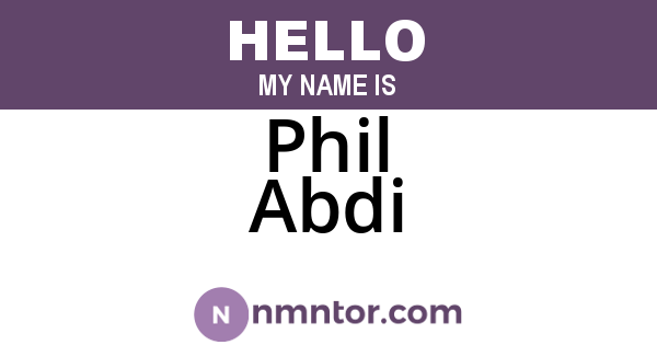 Phil Abdi