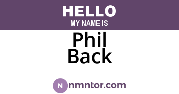 Phil Back