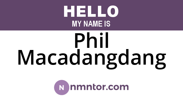 Phil Macadangdang