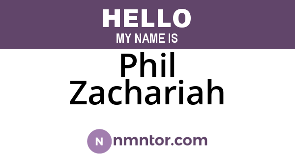 Phil Zachariah