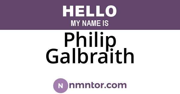 Philip Galbraith