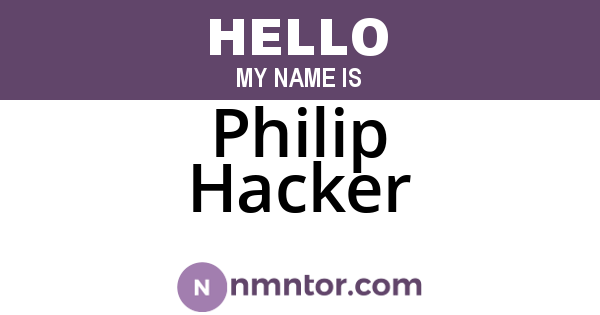Philip Hacker