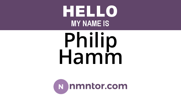 Philip Hamm