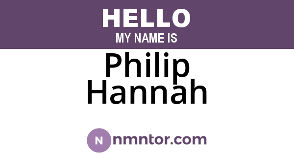 Philip Hannah