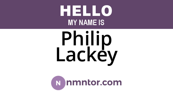 Philip Lackey