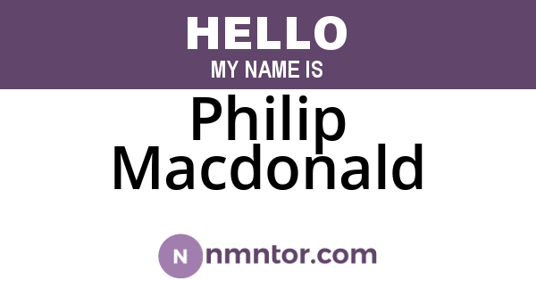 Philip Macdonald