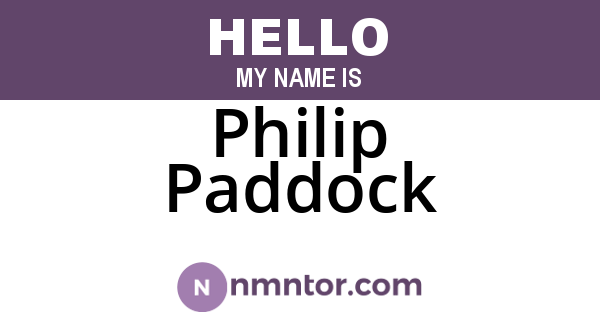 Philip Paddock
