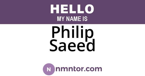 Philip Saeed
