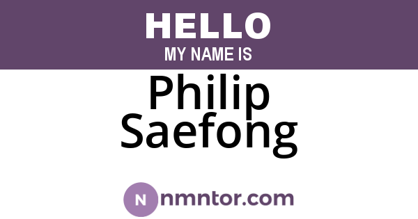 Philip Saefong