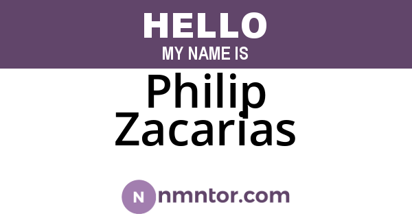 Philip Zacarias