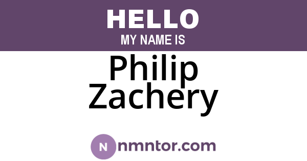 Philip Zachery