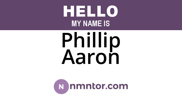 Phillip Aaron