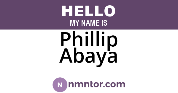 Phillip Abaya