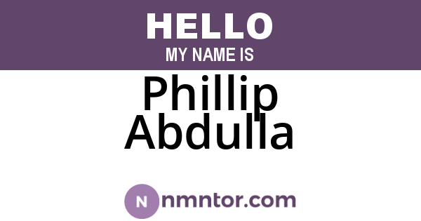 Phillip Abdulla