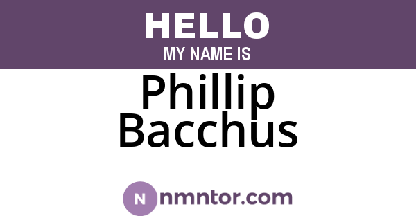 Phillip Bacchus