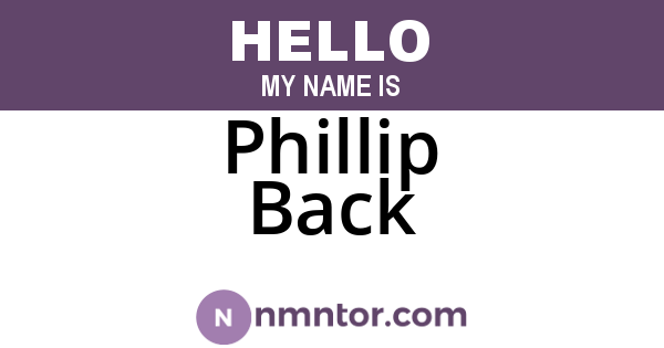 Phillip Back