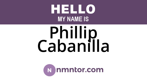 Phillip Cabanilla