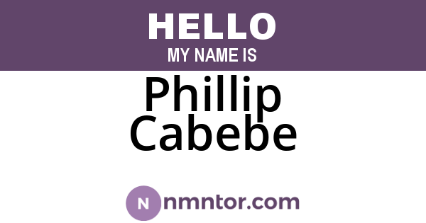 Phillip Cabebe