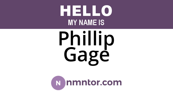 Phillip Gage