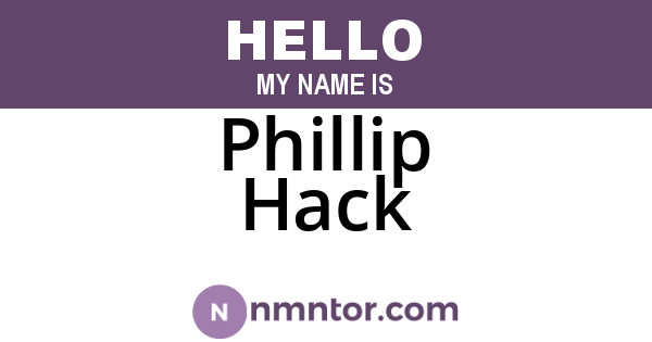 Phillip Hack