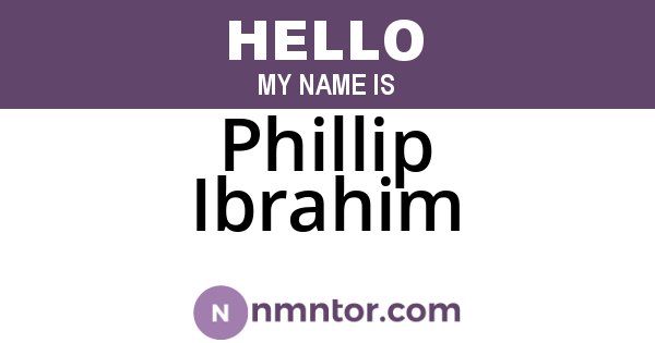 Phillip Ibrahim