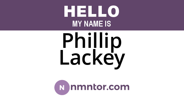 Phillip Lackey