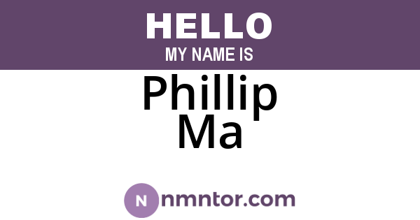 Phillip Ma
