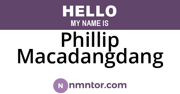 Phillip Macadangdang