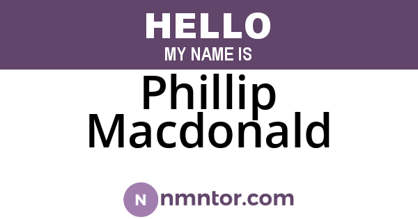 Phillip Macdonald