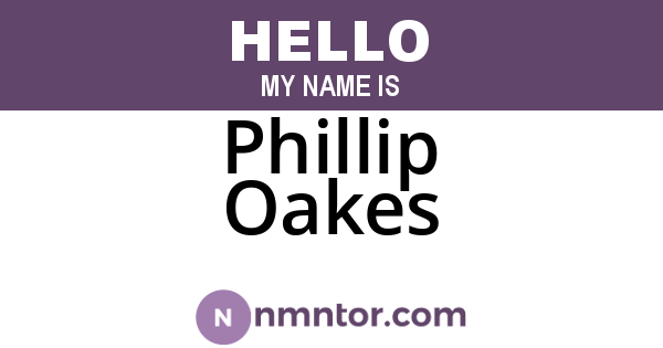 Phillip Oakes