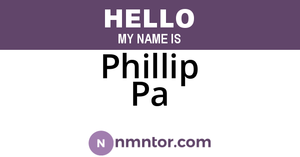 Phillip Pa