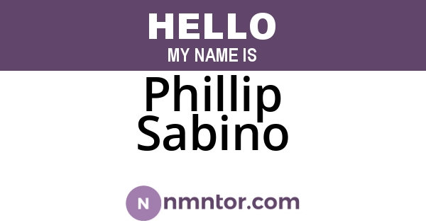 Phillip Sabino