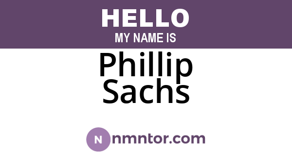 Phillip Sachs