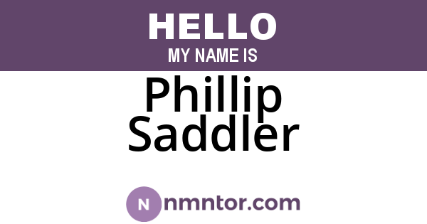 Phillip Saddler