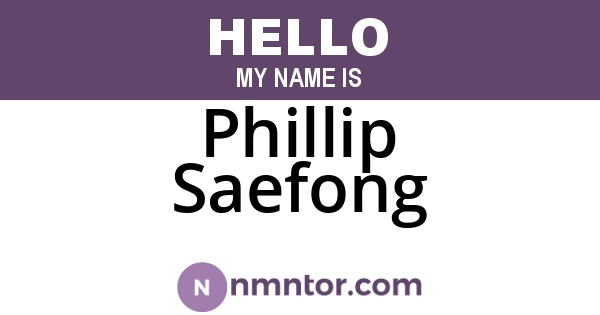 Phillip Saefong