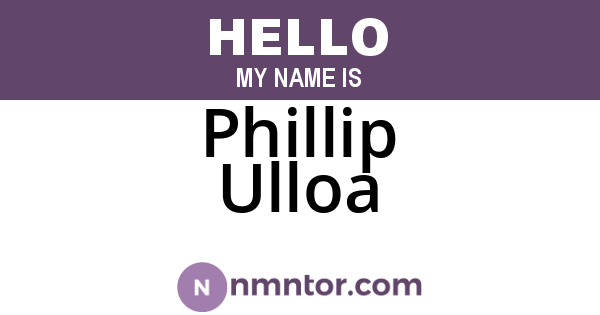 Phillip Ulloa