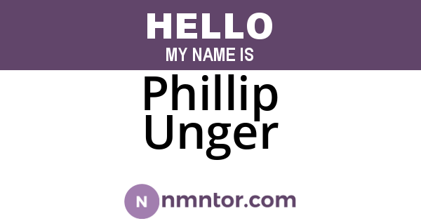 Phillip Unger