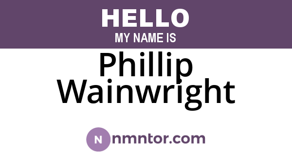 Phillip Wainwright