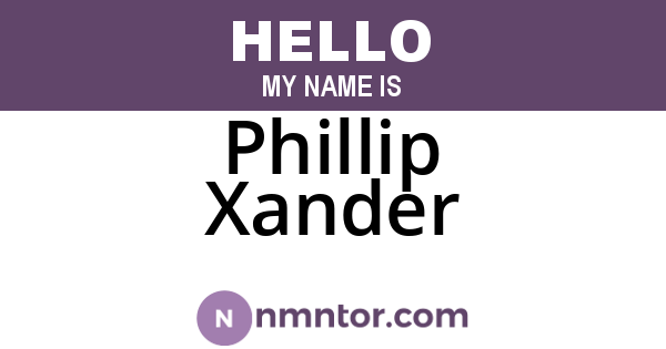 Phillip Xander