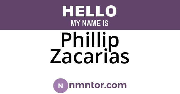 Phillip Zacarias