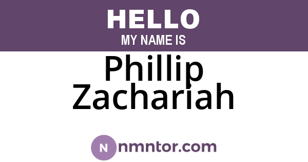 Phillip Zachariah