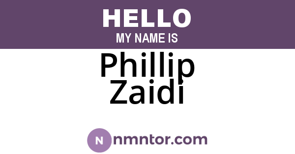 Phillip Zaidi