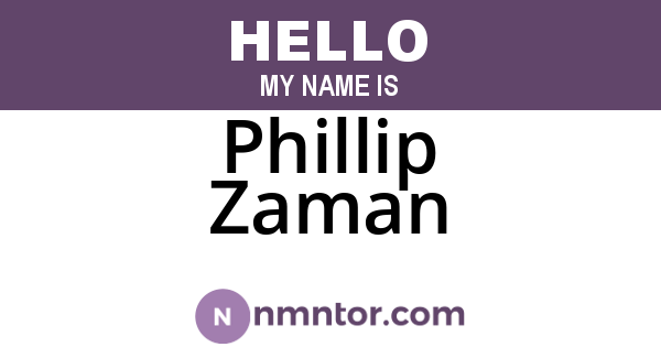 Phillip Zaman