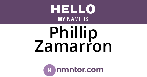 Phillip Zamarron