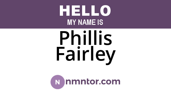 Phillis Fairley