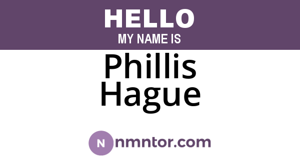 Phillis Hague